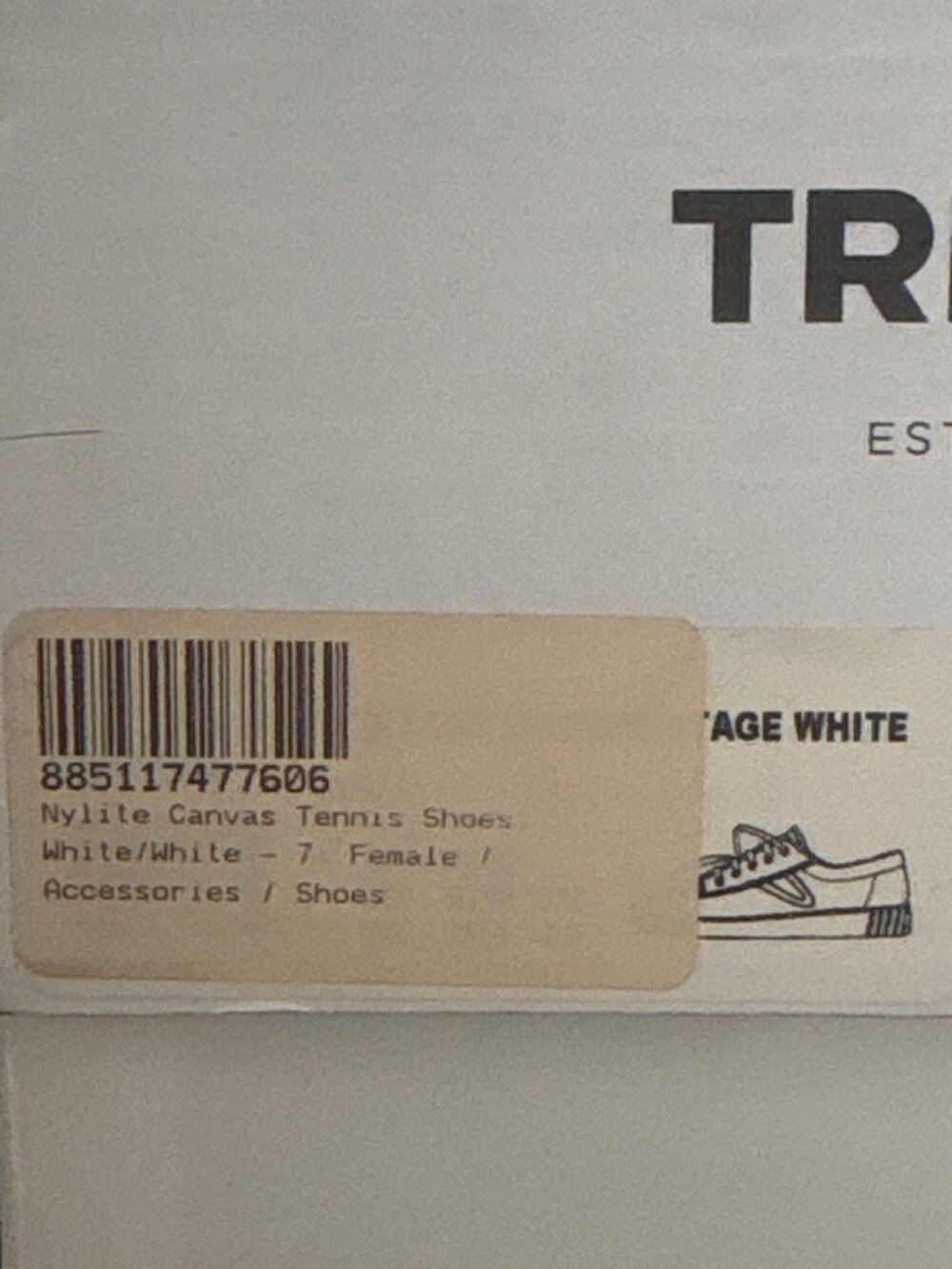 Tretorn Nylite Canvas Sneakers in White 7 New with Box Womens Athletic Shoes - Picture 9 of 15